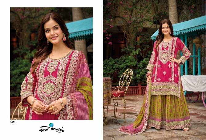 Kelly By Your Choice Pure Chinon Wedding Sharara Readymade Suits Wholesale Online